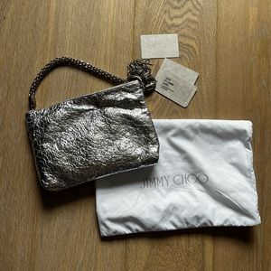 Jimmy Choo Silver Purse 100% Authentic